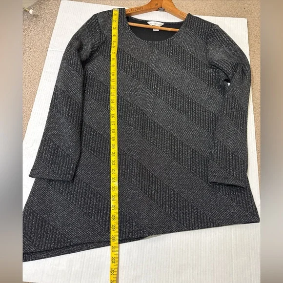 SALE🔥 Holiday Tops Christopher & Banks Women's Black Metallic Tunic Top Size XL - Picture 6 of 8